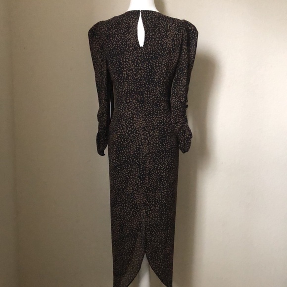 Astr Leopard Print Ruched Front Midi Dress - Picture 5 of 7